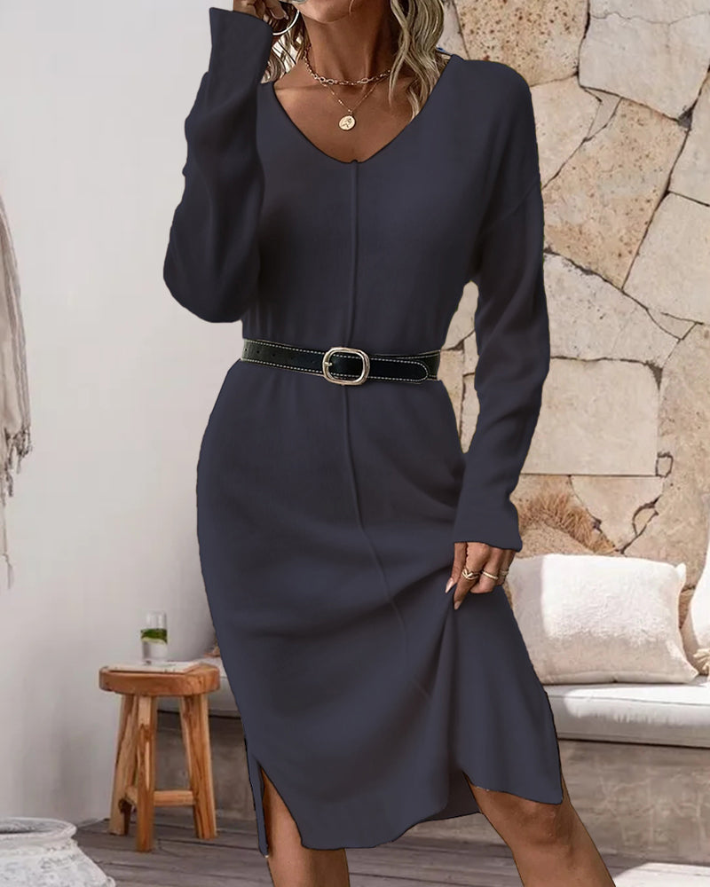 Robe élégante Avec Col En V