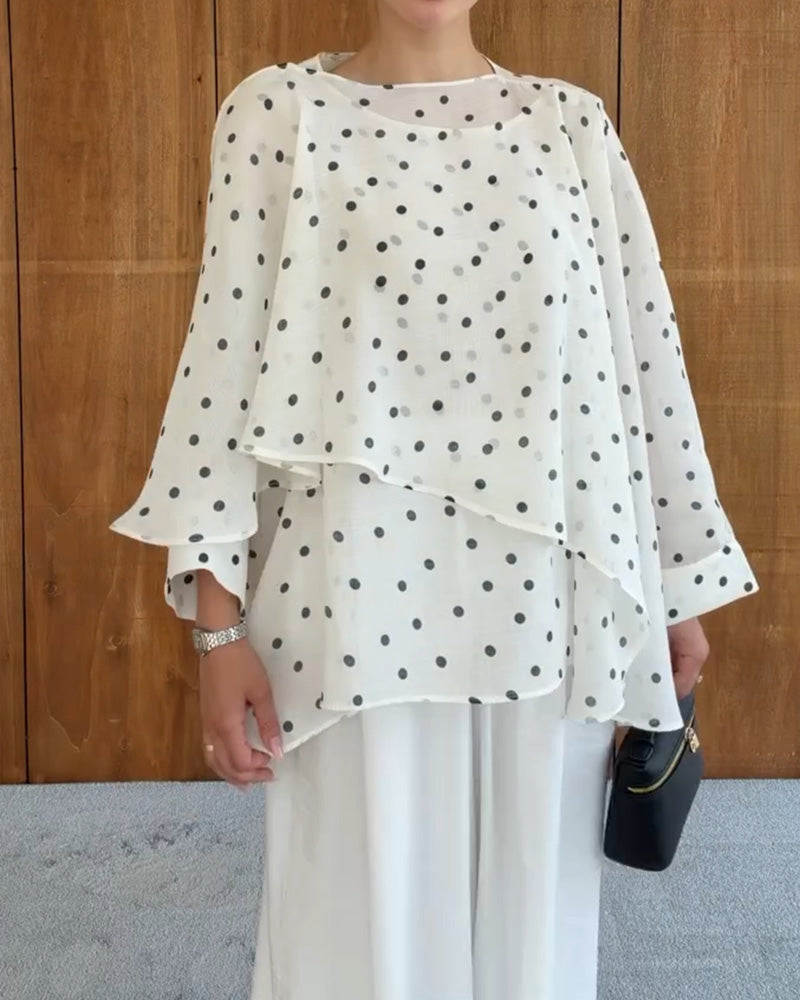 Blouse Polka Dot Irrégulière