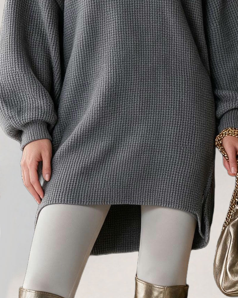 Robe Mode Fermeture Éclair Longue Tricotée
