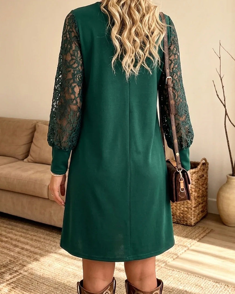 Robe Col Rond Manche Longue