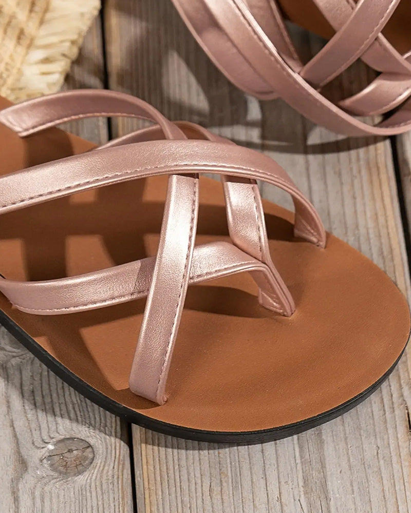 Sandales Unies À Bride D'orteil Pour Femmes