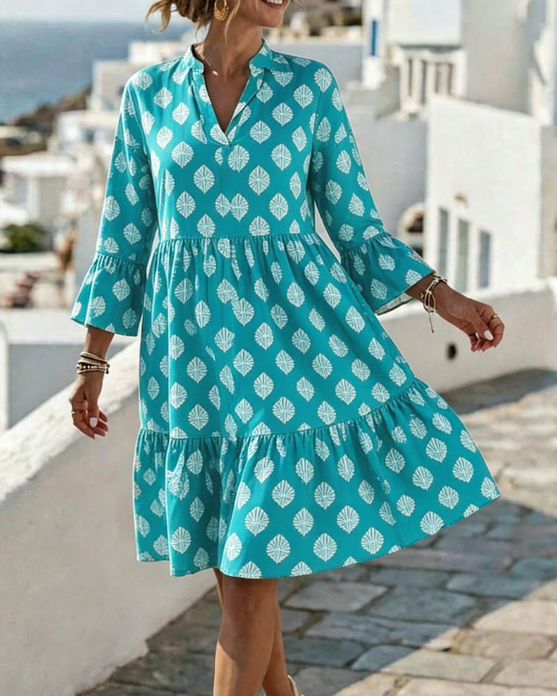 Robe Col V Imprimé