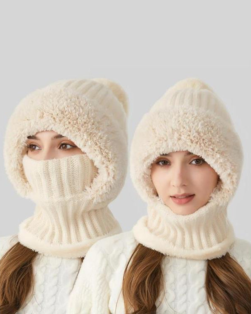 Bonnet Femme Uni Décoré D’Un Pompon