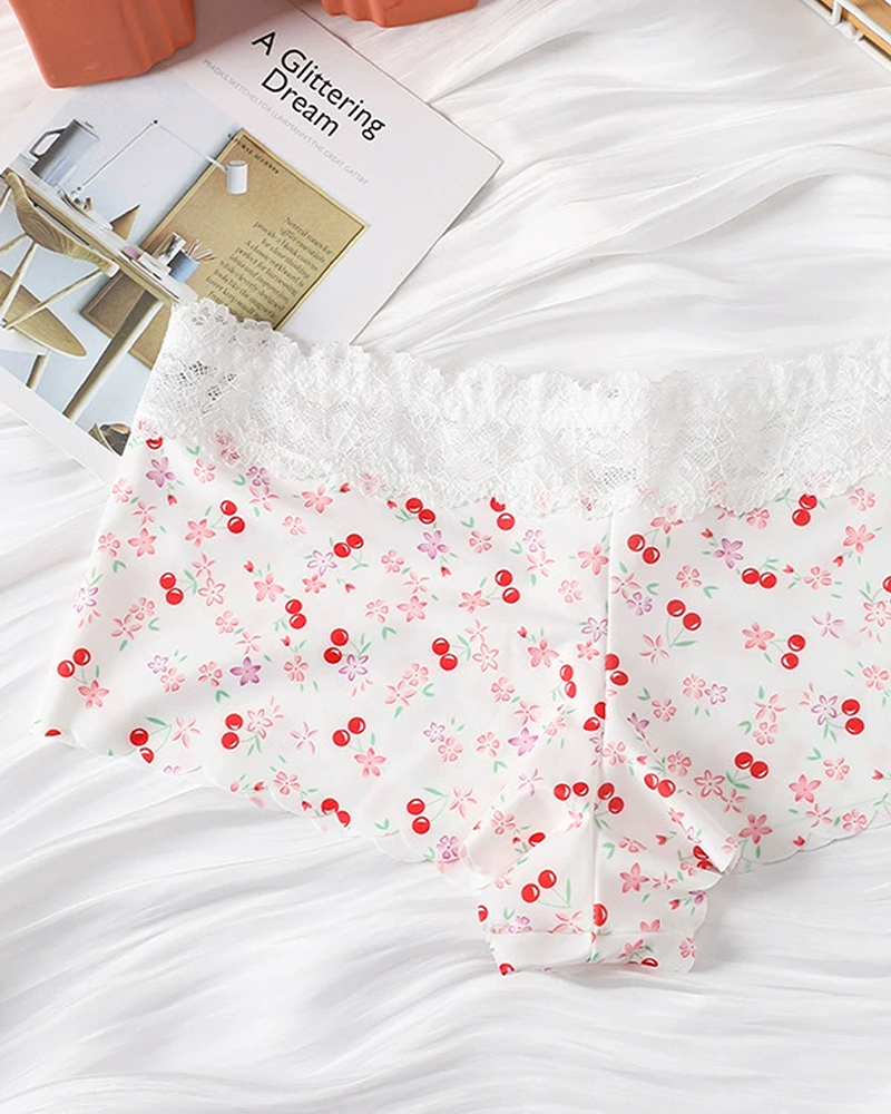 Culotte Avec Bord Dentelle Et Taille Moyenne
