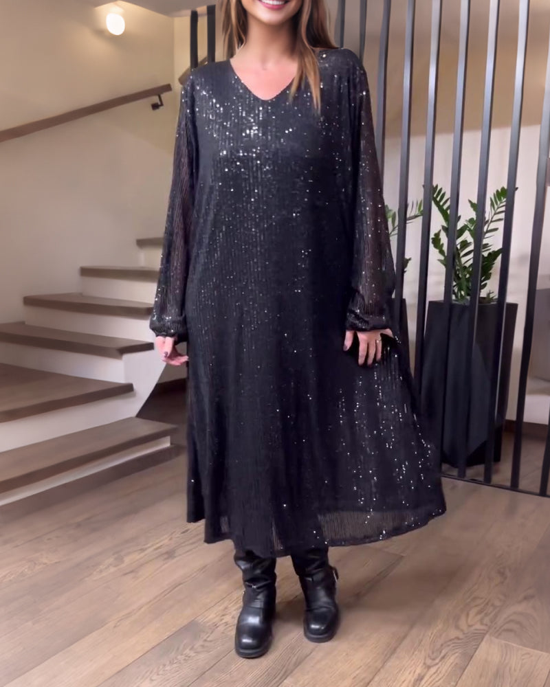 Robe Tendance Unie À Col V