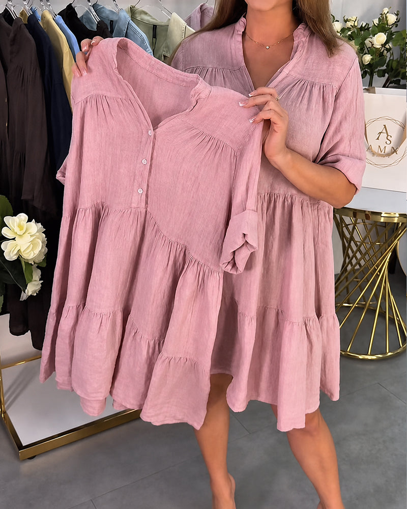 Robe Col Mandarine Élégante