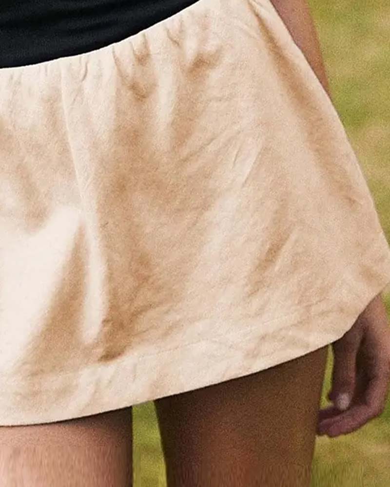 Jupe Deux Pièces Unie Short Intégré