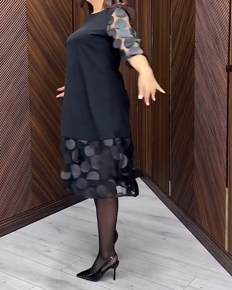 Robe Maille Couture À La Mode Col Rond