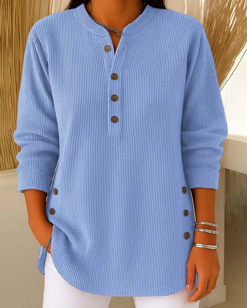Pull Henley Bouton Unie