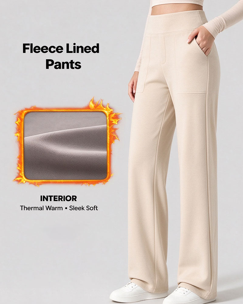Pantalon Taille Haute Poche Jambe Large