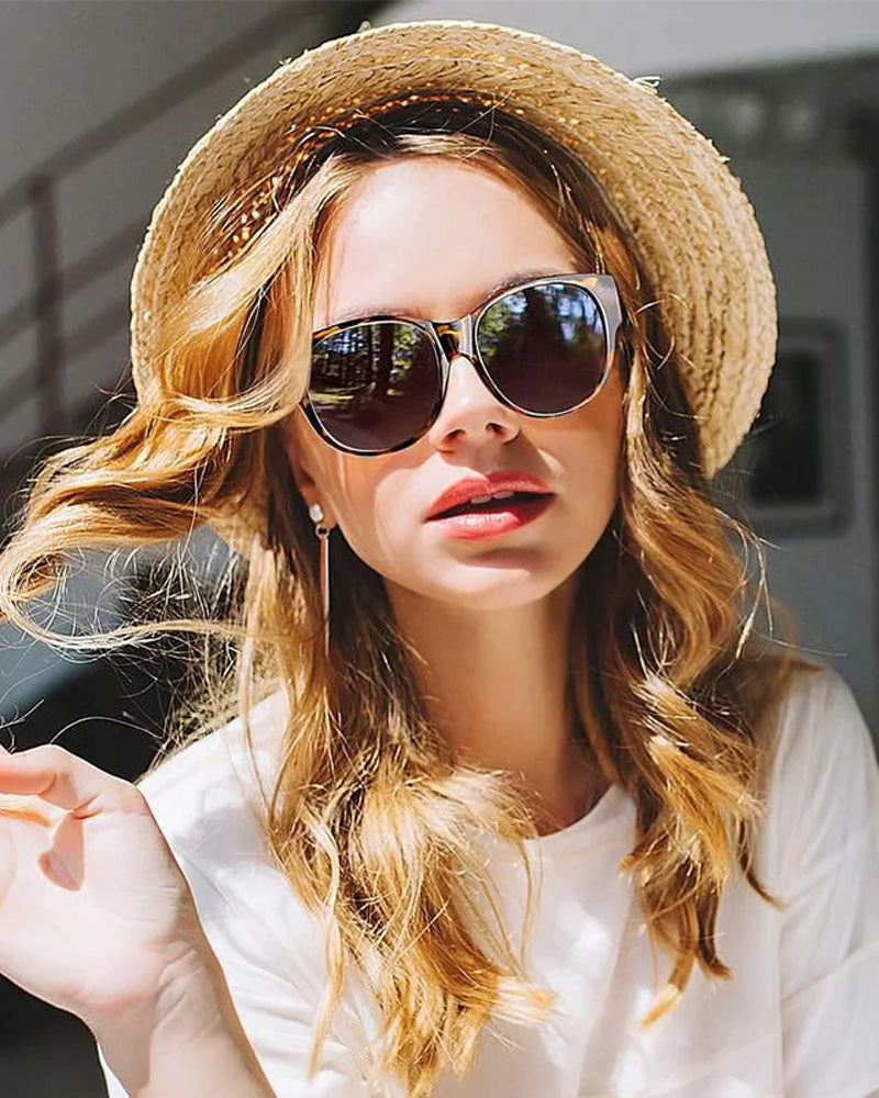 Lunettes De Soleil Rondes Tendance À Protection Uv400 Polarisée
