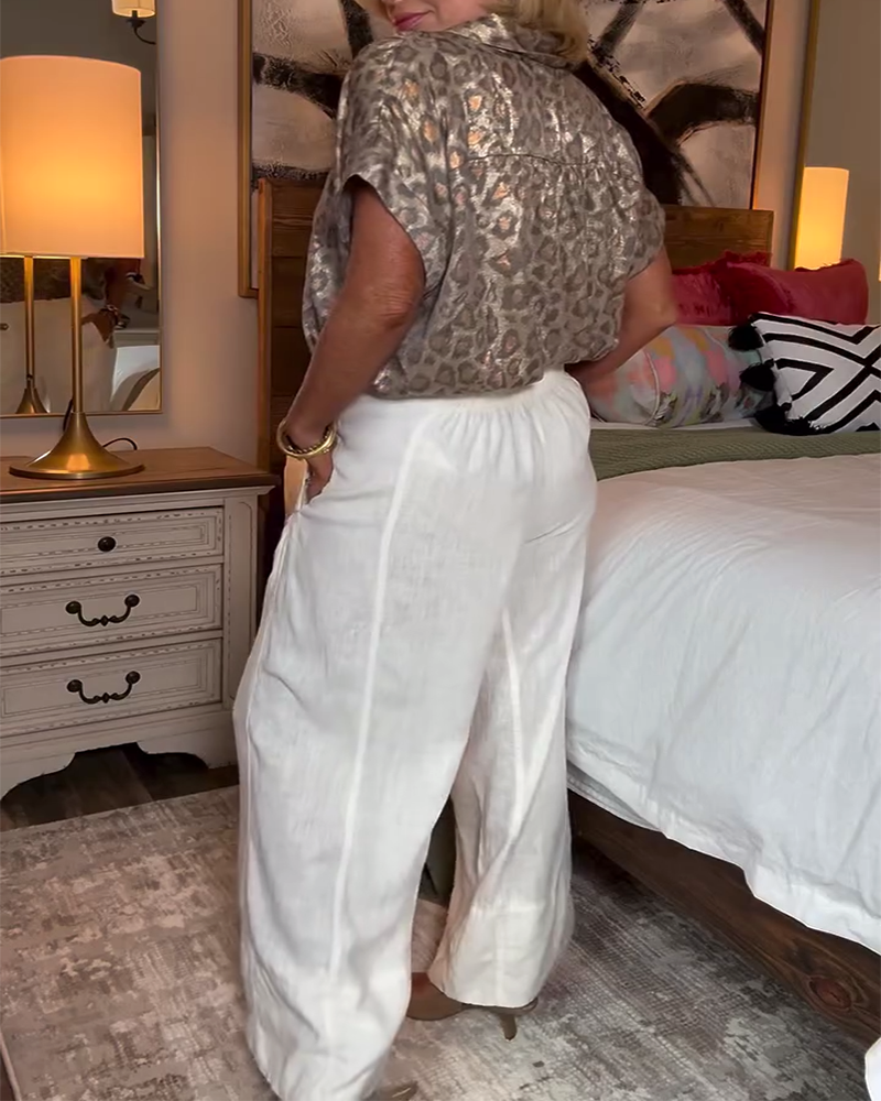 Chemisier décontracté imprimé léopard