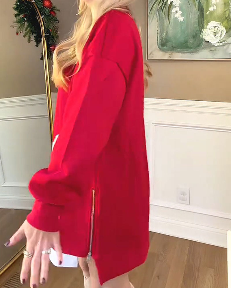 Robe Père Noël Imprimé Assemblé Sweat