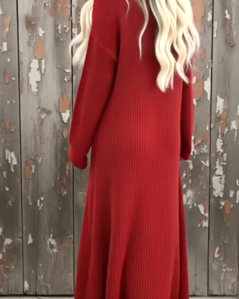 Robe Unie A Col Haut Et Design Elégant