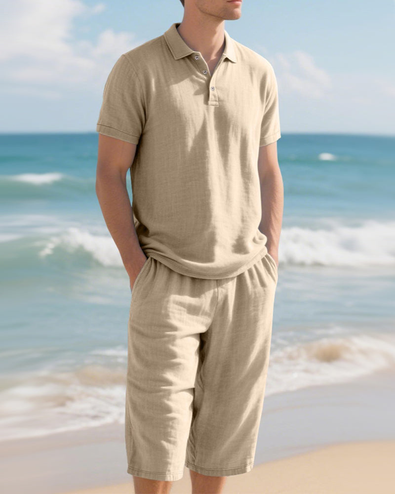 Ensemble Décontracté Pour Homme Composé D'un Polo Et D'un Pantalon 7/8