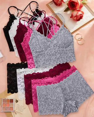 Ensemble Lingerie Dentelle Découpe Dos