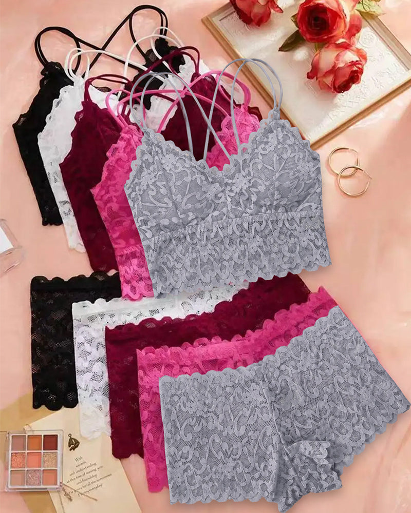 Ensemble Lingerie Dentelle Découpe Dos