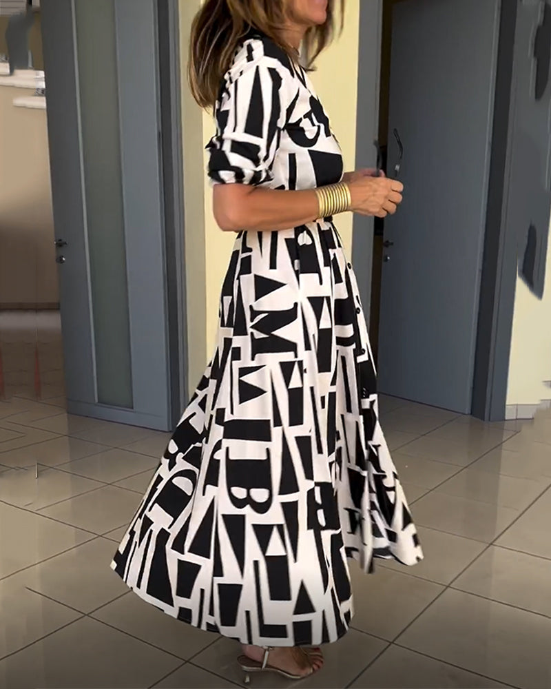 Robe à imprimé géométrique et coupe ample