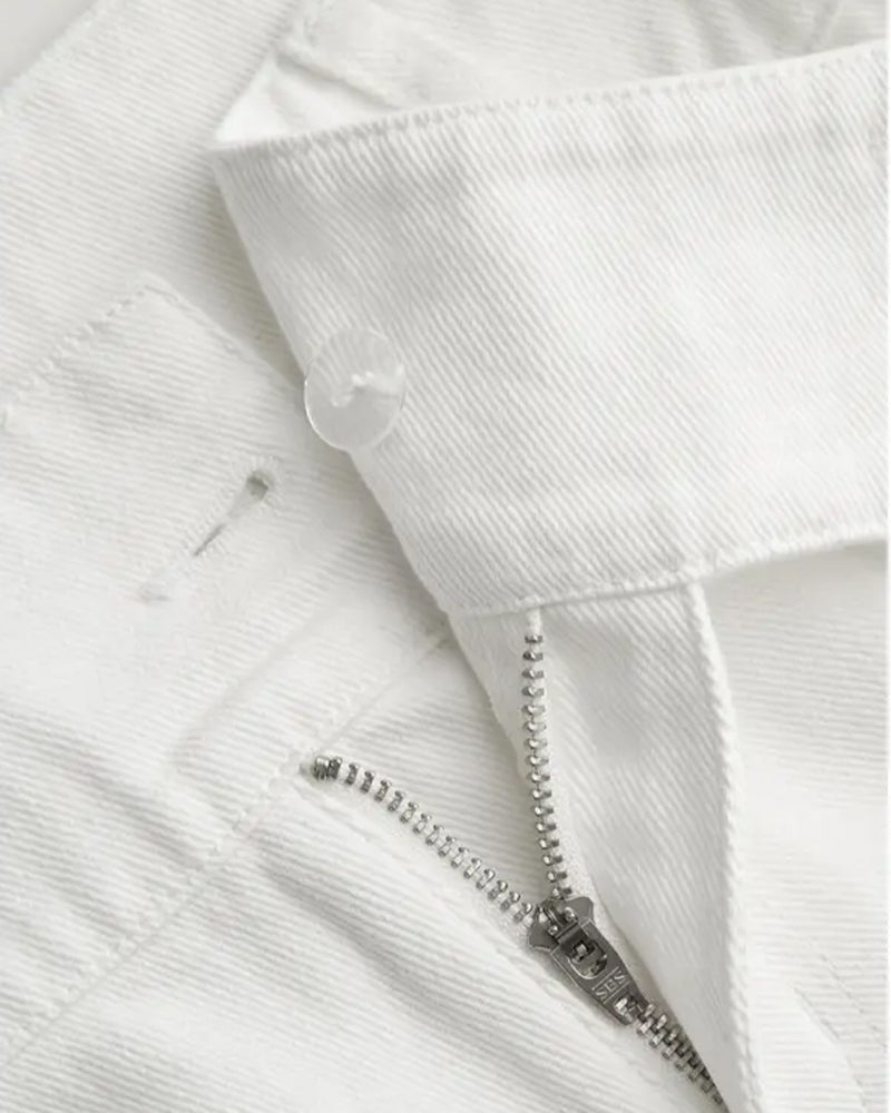 Pantalon Trois-Boutons Taille Haute Jambe Large