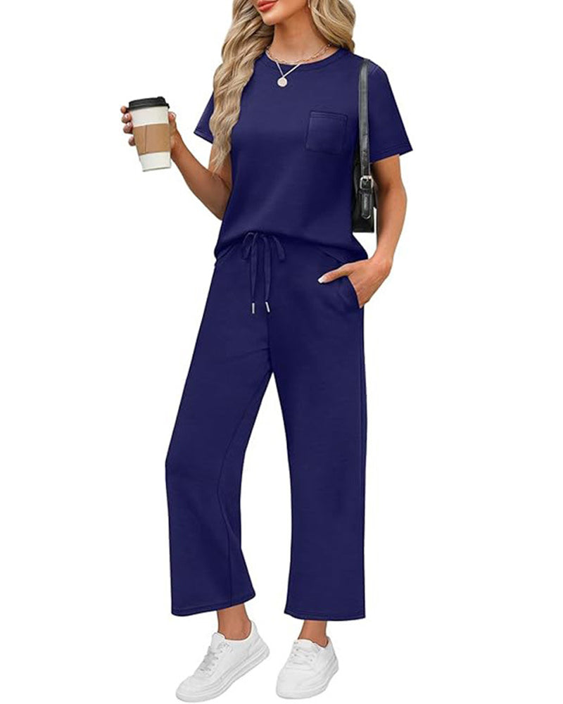 Ensemble Uni Manches Courtes Et Pantalon Long
