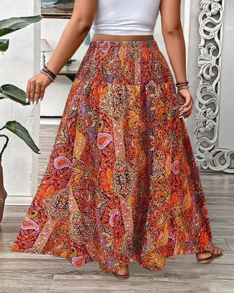 Jupe Décontractée Taille Haute Imprimée