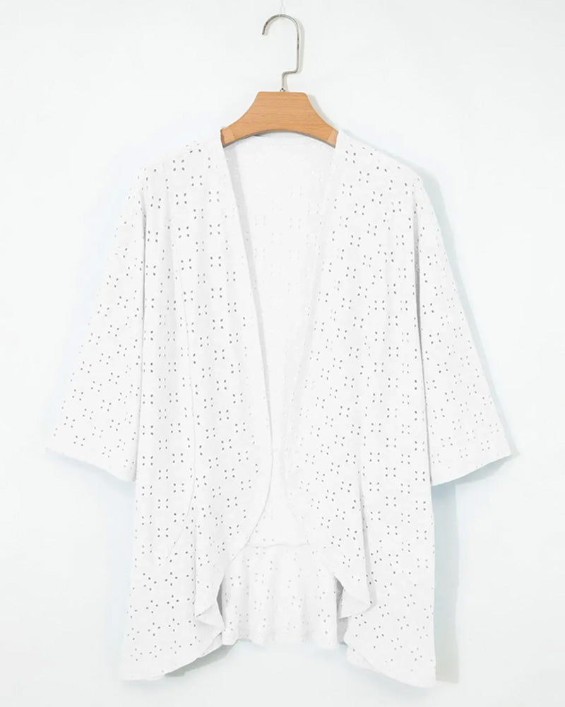Manteau Devant Ouvert Découpé Court