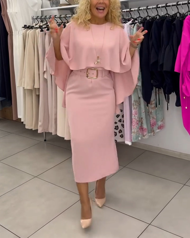 Robe Fashionable Col Rond Élégant