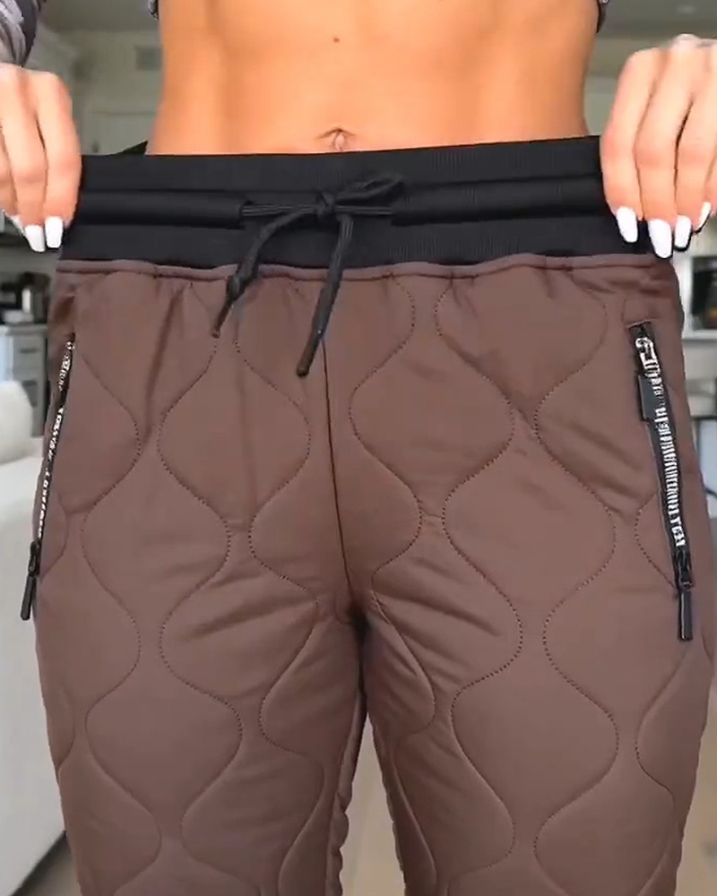 Pantalon Matelassé Ourlé Coton