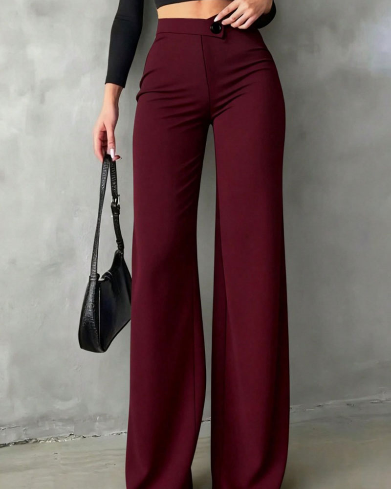 Pantalon De Costume Taille Haute Drapé