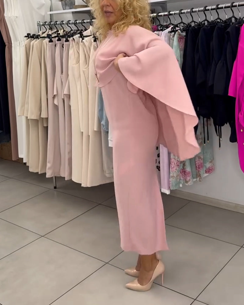 Robe Fashionable Col Rond Élégant