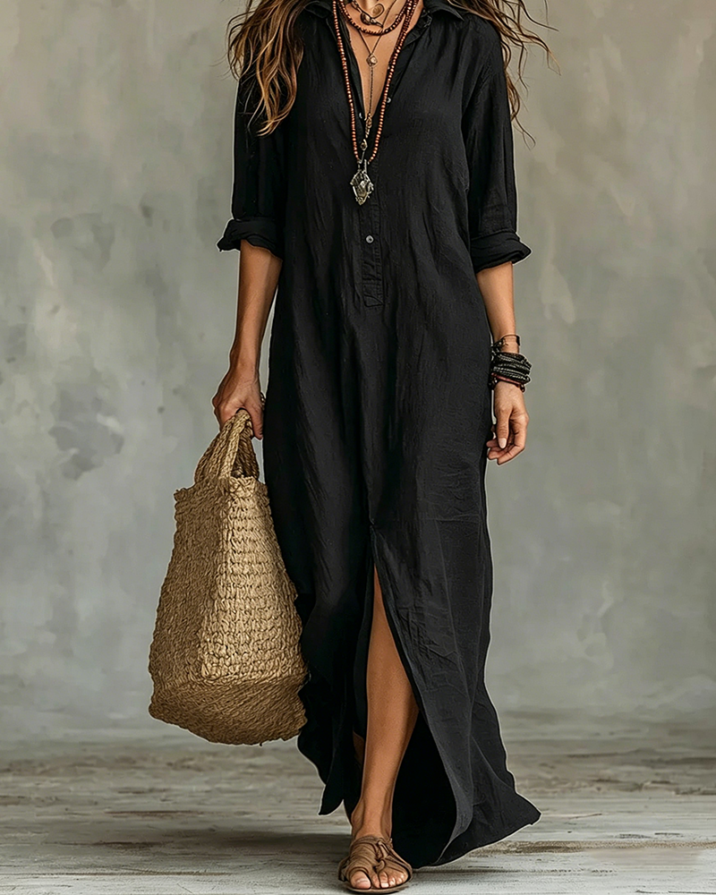 Robe Col V Longue