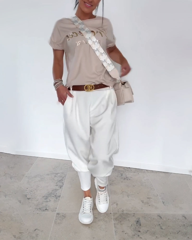 Pantalon Mode Couleur Unie Court