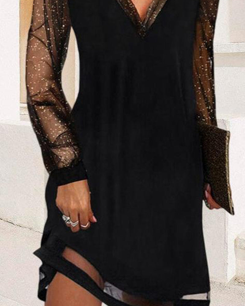 Robe Élégante Col En V Coupe A