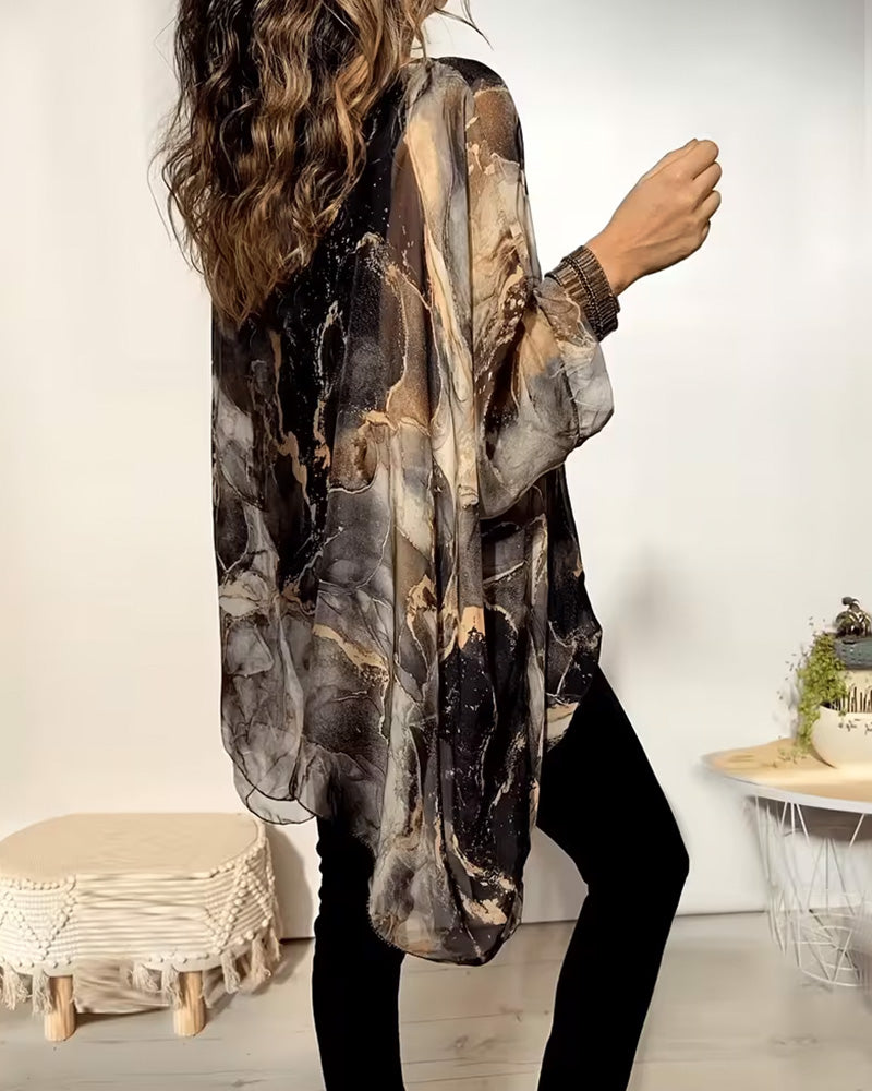 Chemisier Manche Chauve-Souris Tie-Dye Ample