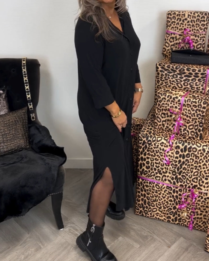 Robe avec boutons et col V