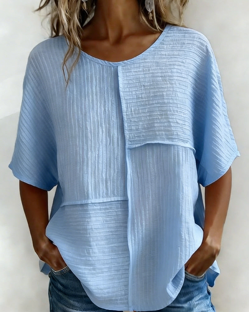 Haut Vertical Texturé Patchwork Lâche