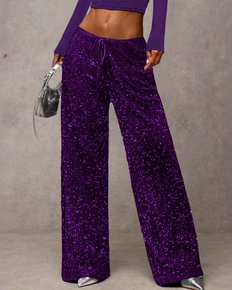Pantalon Mode Cordon De Serrage Jambe Droite