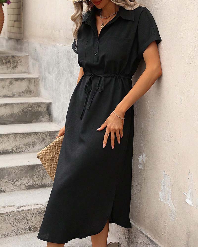Robe Revers Cintré Chemise