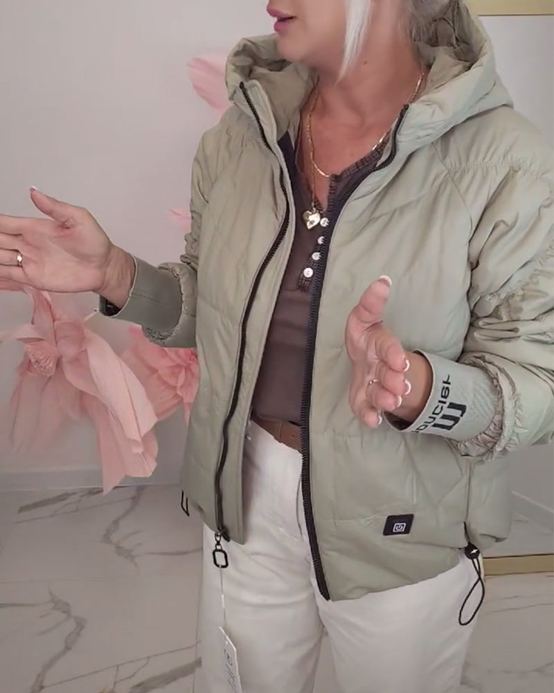 Veste Matelassée Courte À Capuche