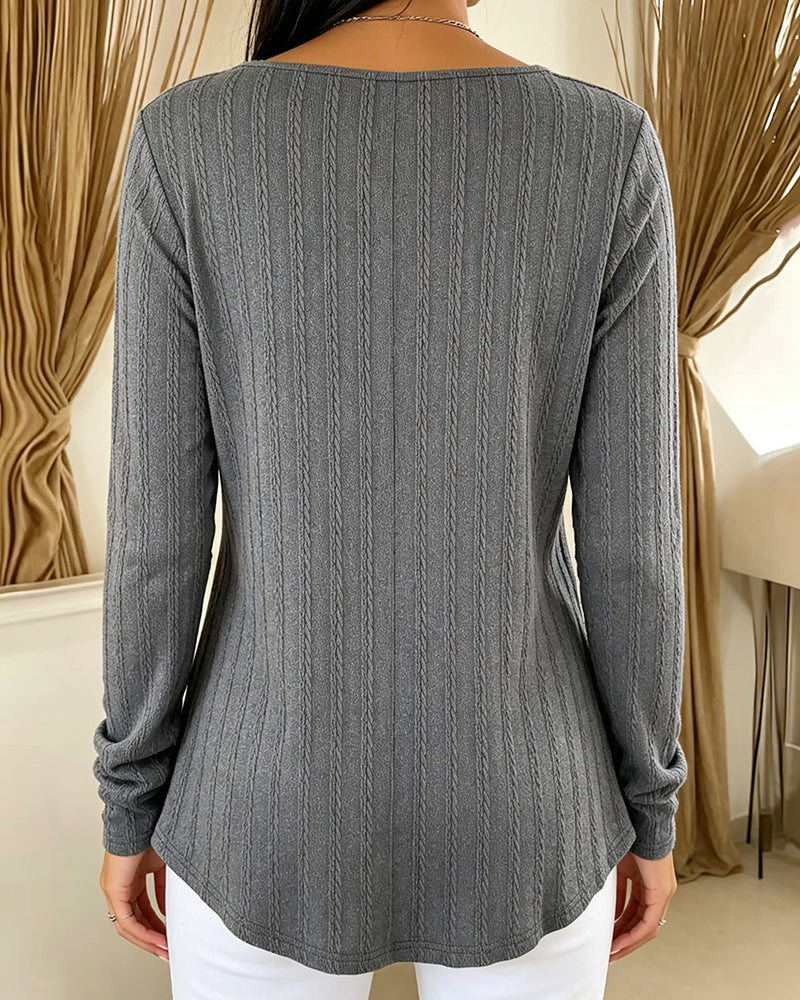 Haut Côtelé Boucle Bloc De Couleur