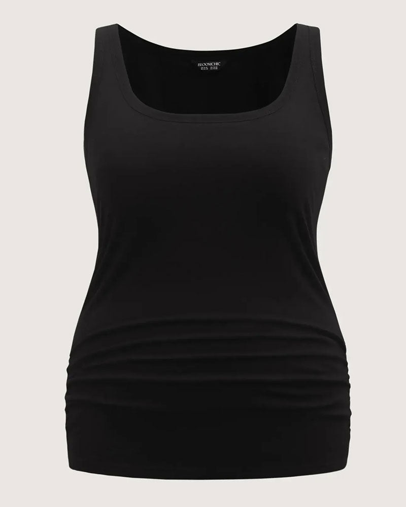 Débardeur Encolure U Sans Manches Coupe Slim Soutien-Gorge Intégré