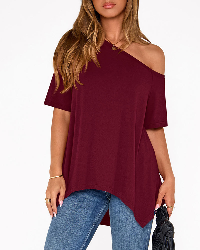 T-shirt Uni Irrégulier