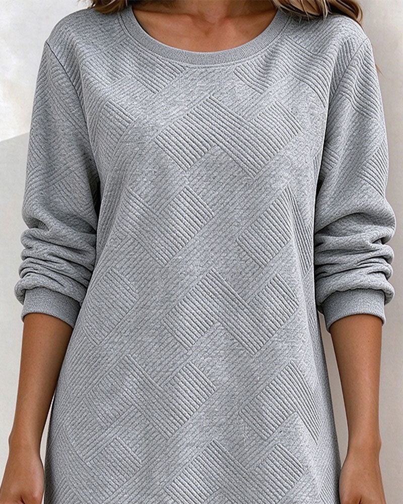Robe Géométrique Gaufré Sweat Droit