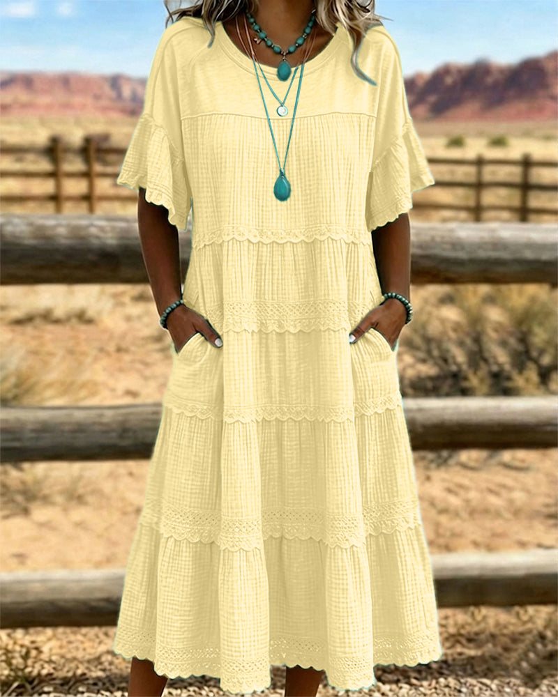 Robe Manche Courte Poche Longue