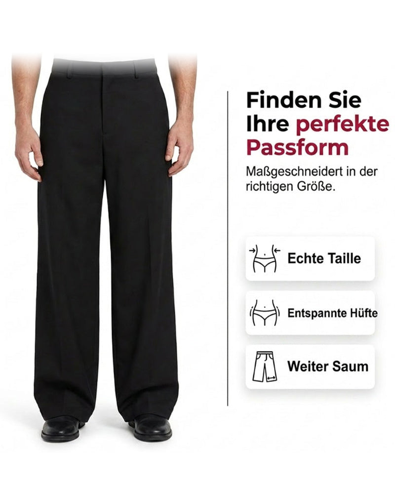 Pantalon Taille Haute Bouton Braguette Jambe Large