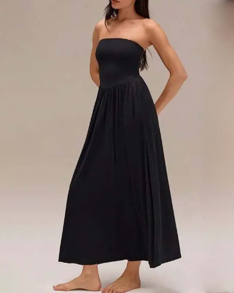 Robe Convertible Sans Bretelles Taille-Cintrée