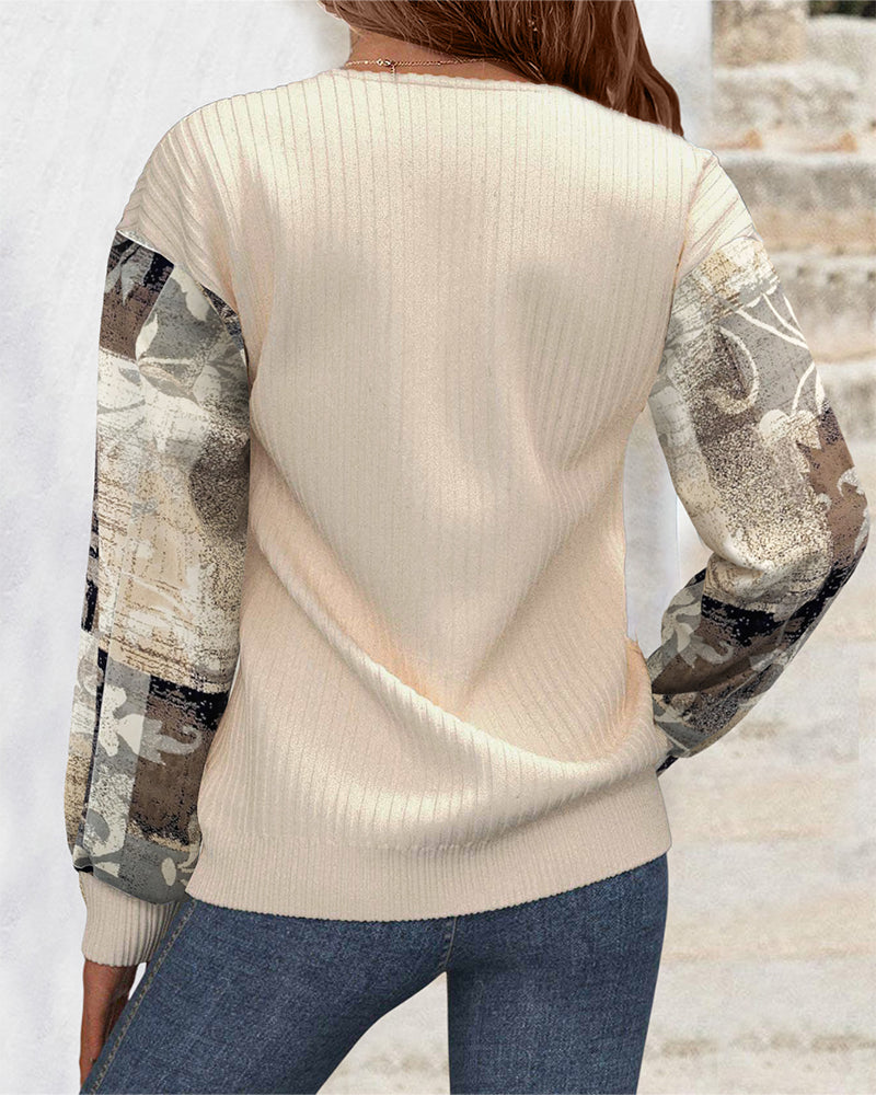 Sweat À Capuche Décontracté À Imprimé Floral Et Patchwork