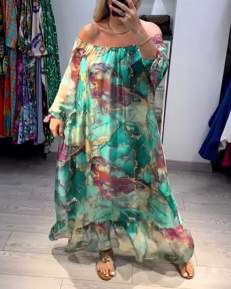 Robe décontractée à une épaule imprimée à l'encre