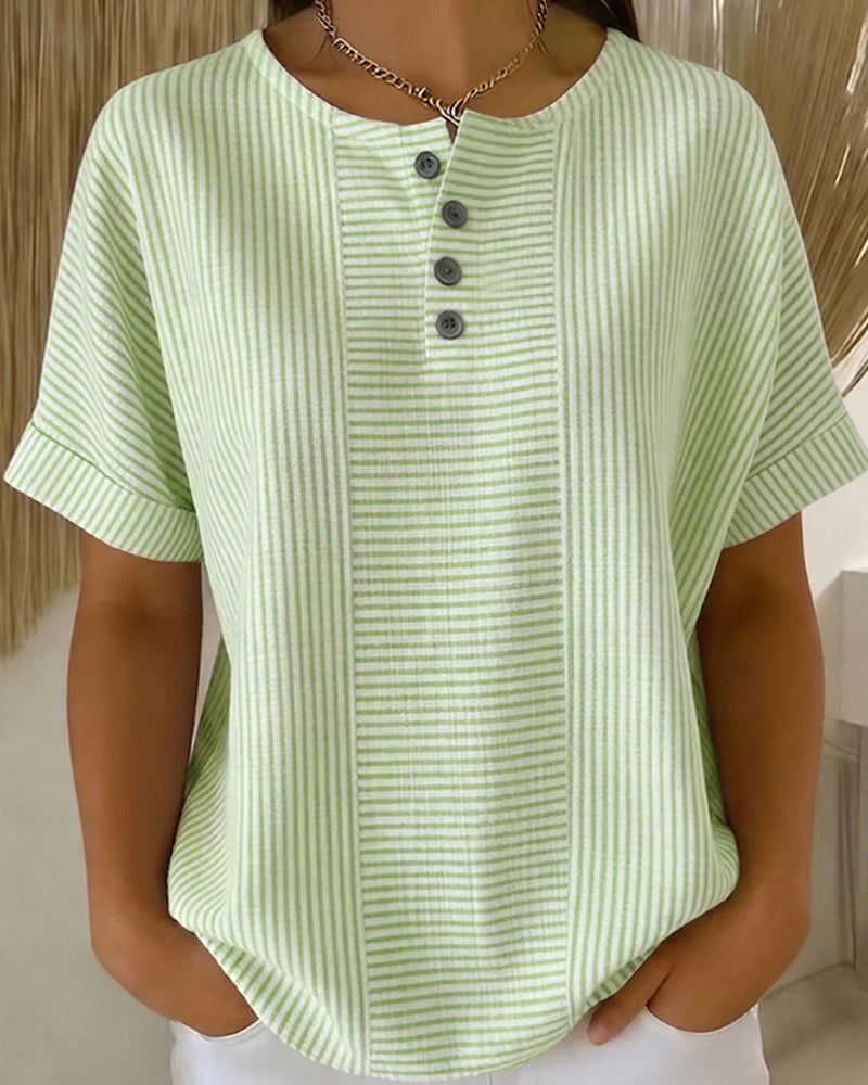 Blouse Col Rond Manche Courte