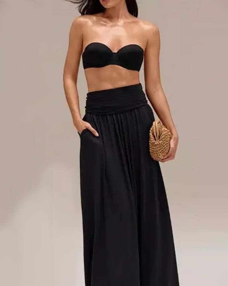 Robe Convertible Sans Bretelles Taille-Cintrée
